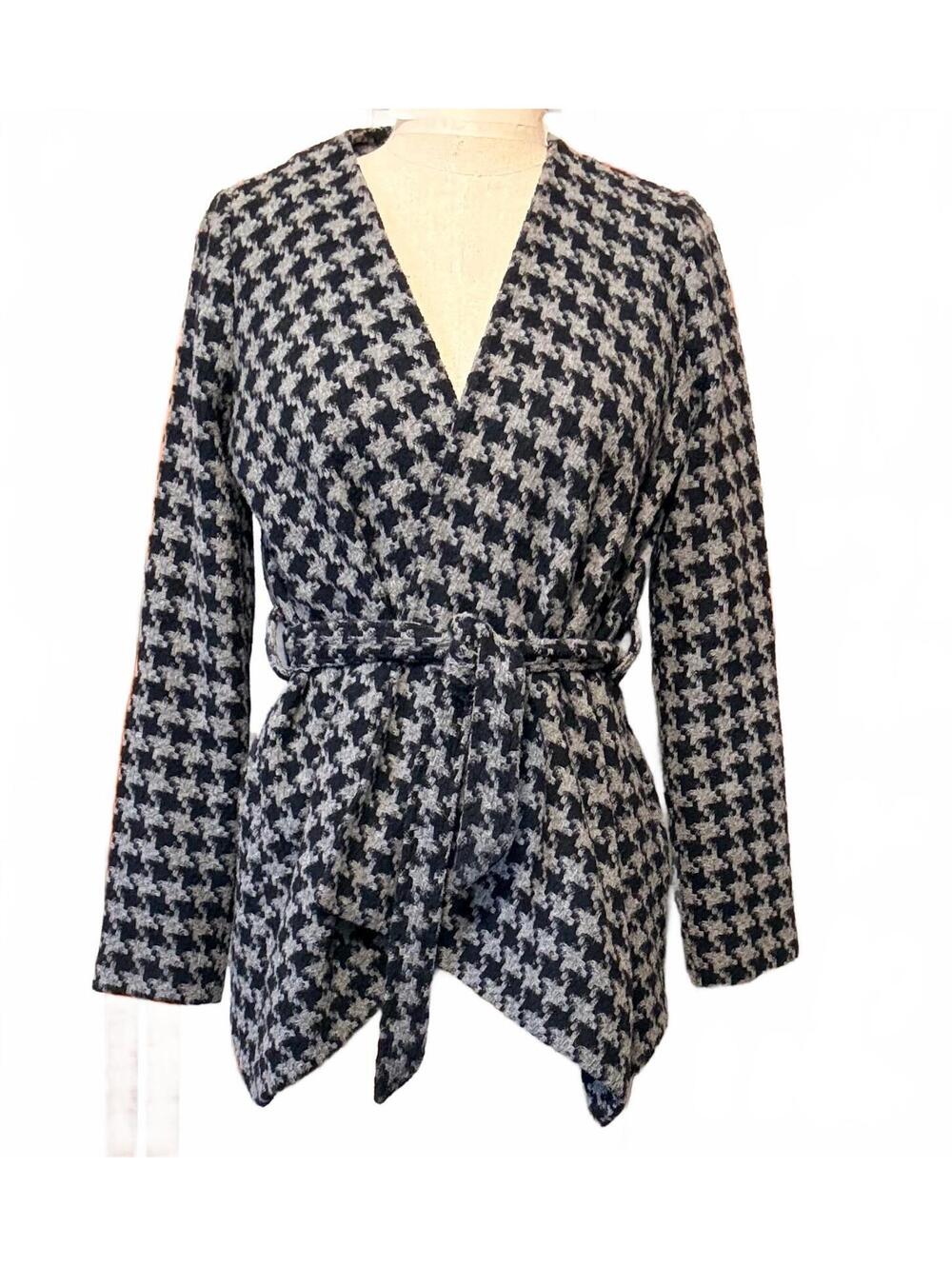 JACK by BB Dakota Houndstooth Wrap Cardigan Jacket S Belted